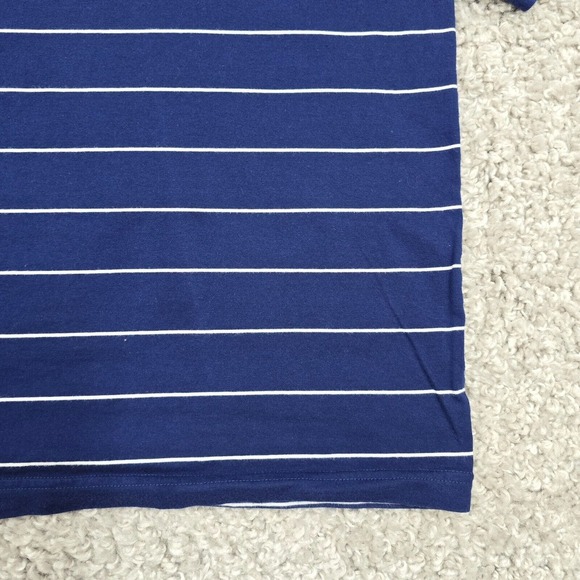 AYR Shirt Mens Shirt XL Blue Striped Short Sleeve Pullover Pima Cotton Stretch - Picture 2 of 10